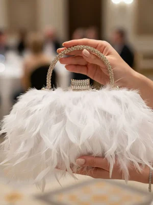 Luxury White Fashion Clutch